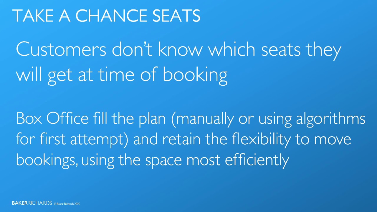 Take a Chance seats & front-filling